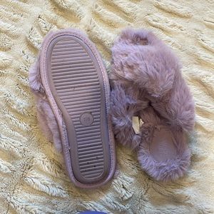 Purple fuzzy slippers